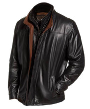 Load image into Gallery viewer, Remy Men’s Leather Coat With Shearling Collar
